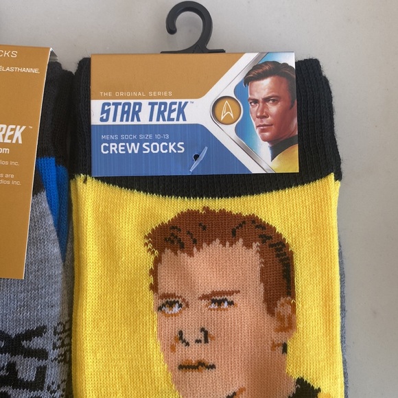 New Star Trek Captain Kirk and First Officer Spock men’s crew socks- Set… - Picture 3 of 3